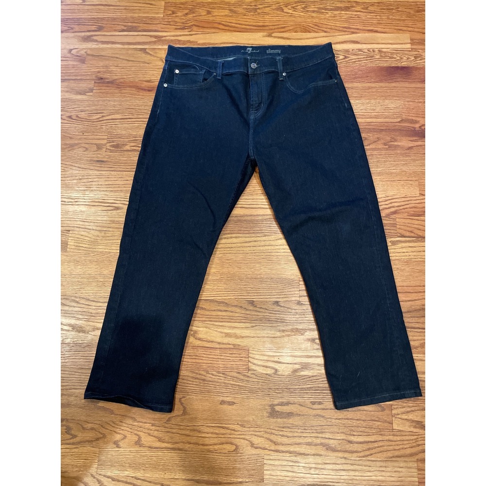 7 For All Mankind Mens Jeans 40 Dark Blue‎ Slimmy Slim Fit Stretch Dark Wash